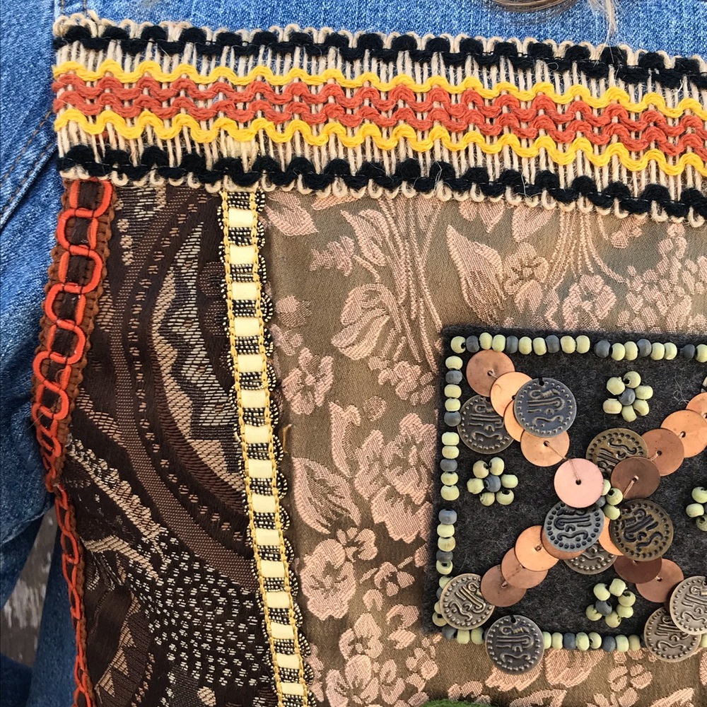 Handmade Upcycled Denim Jacket - Picture 4 of 6